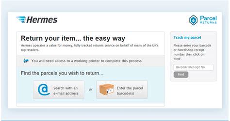 return parcel hermes|my Hermes parcel return tracking.